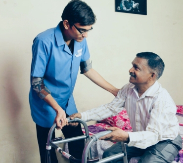 Mobility support and walking assistance for elderly at home